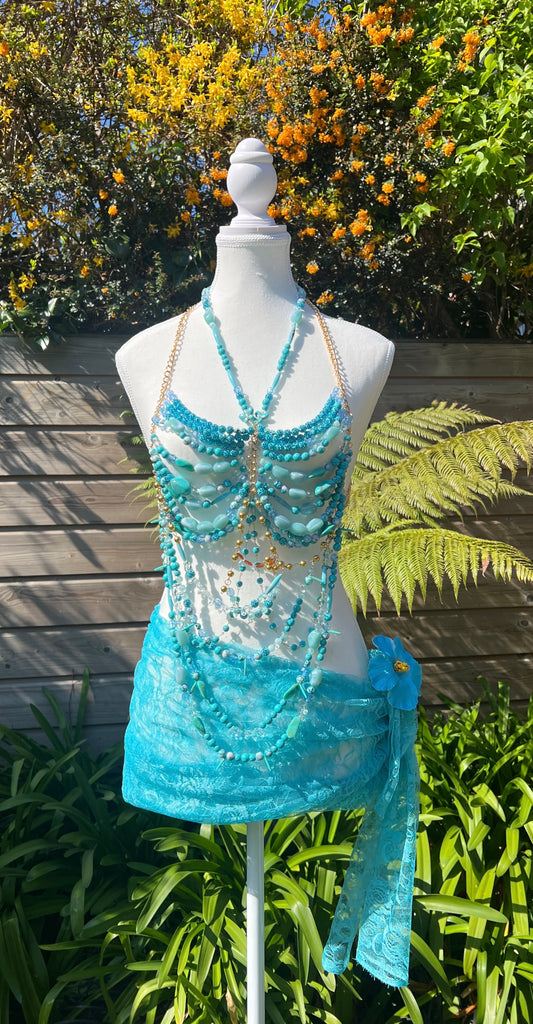 Stella Beaded Set - Turquoise Blue